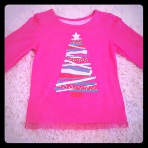 Pink Tulle Christmas Long Sleeved Tee